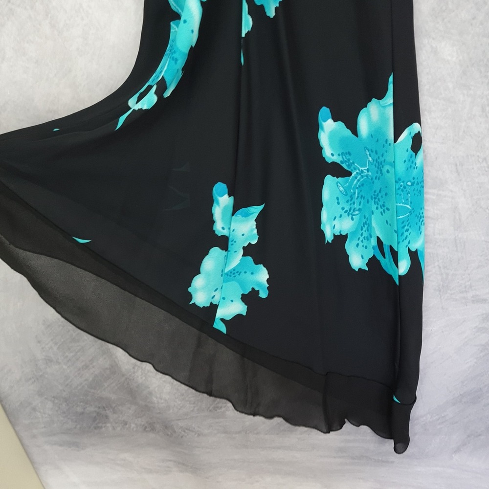 Vintage Floral Whimsy Dress Womens Large Asymmetrical Hem Spaghetti Strap 90s - Picture 10 of 16